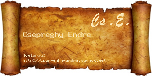 Csepreghy Endre névjegykártya